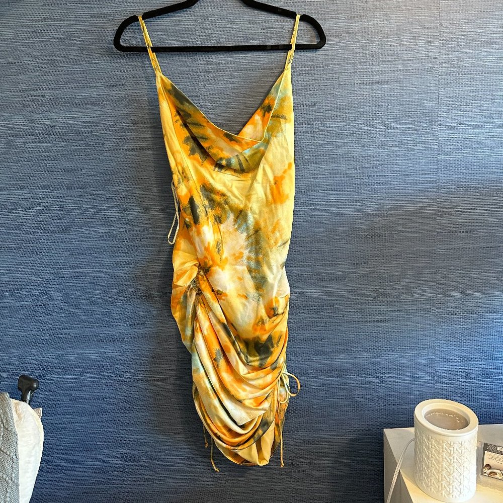 Grey Lab Multicolor Cinch Silk Dress